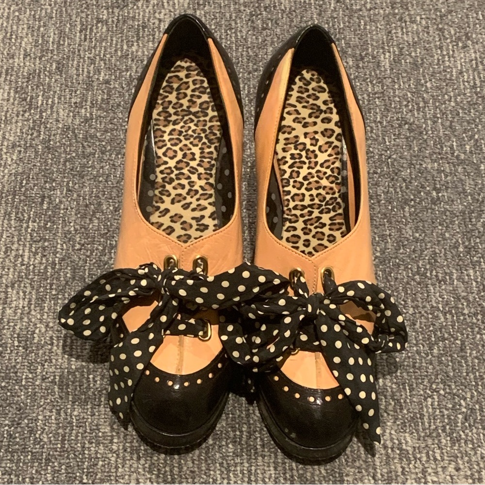 Vintage Betsey Johnson Polka Dot Bow Women's Heels